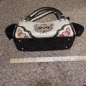 Concealled Carry Skull Embroidered Purse